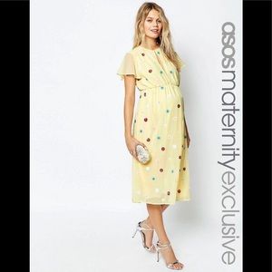 ASOS Mayernity Midi Dress with Embellished Flowers